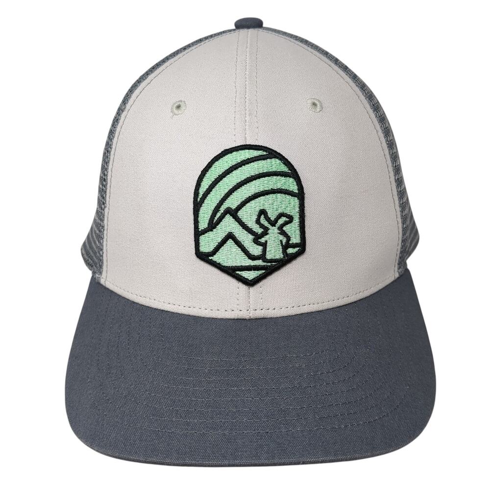 Dutch Bros Logo Mesh Back Trucker Hat Gray One Size Embroidered Colorblock